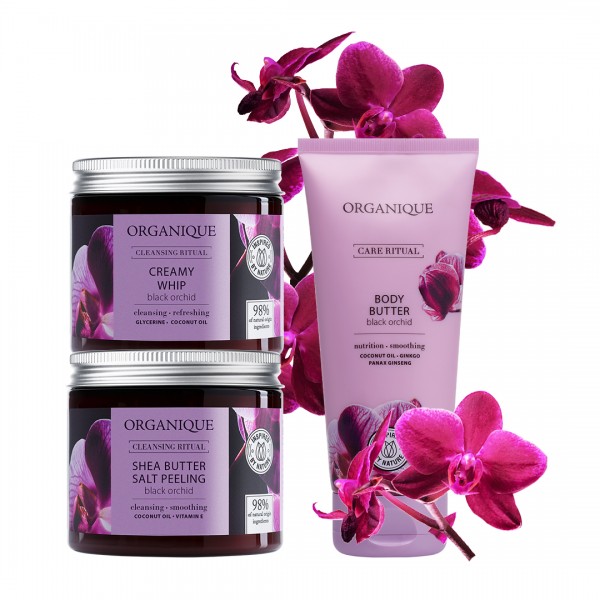 Zestaw Black Orchid - Pianka do mycia, Peeling i Masło do ciała