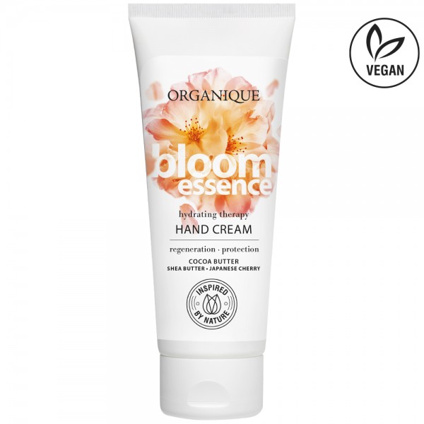 Emolientowy krem do rąk Bloom Essence | krzywa etykieta