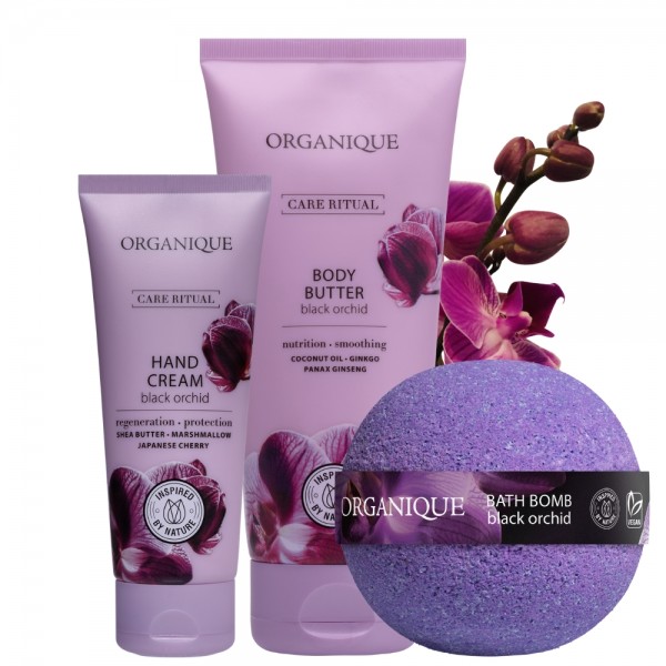 Zestaw Black Orchid - Krem do rąk Kula do kąpieli i Balsam do ciała