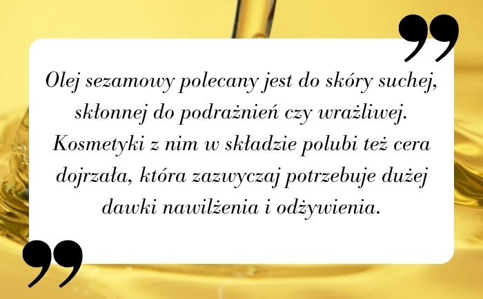 Olej sezamowy wykazuje właściwości ochronne i nawilżające